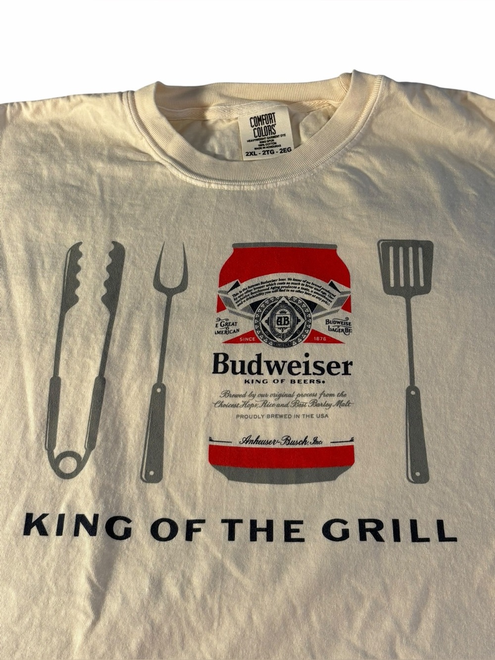 Budweiser King of the Grill Men’s Heavyweight T-Shirt. Size 2XL. NWOT